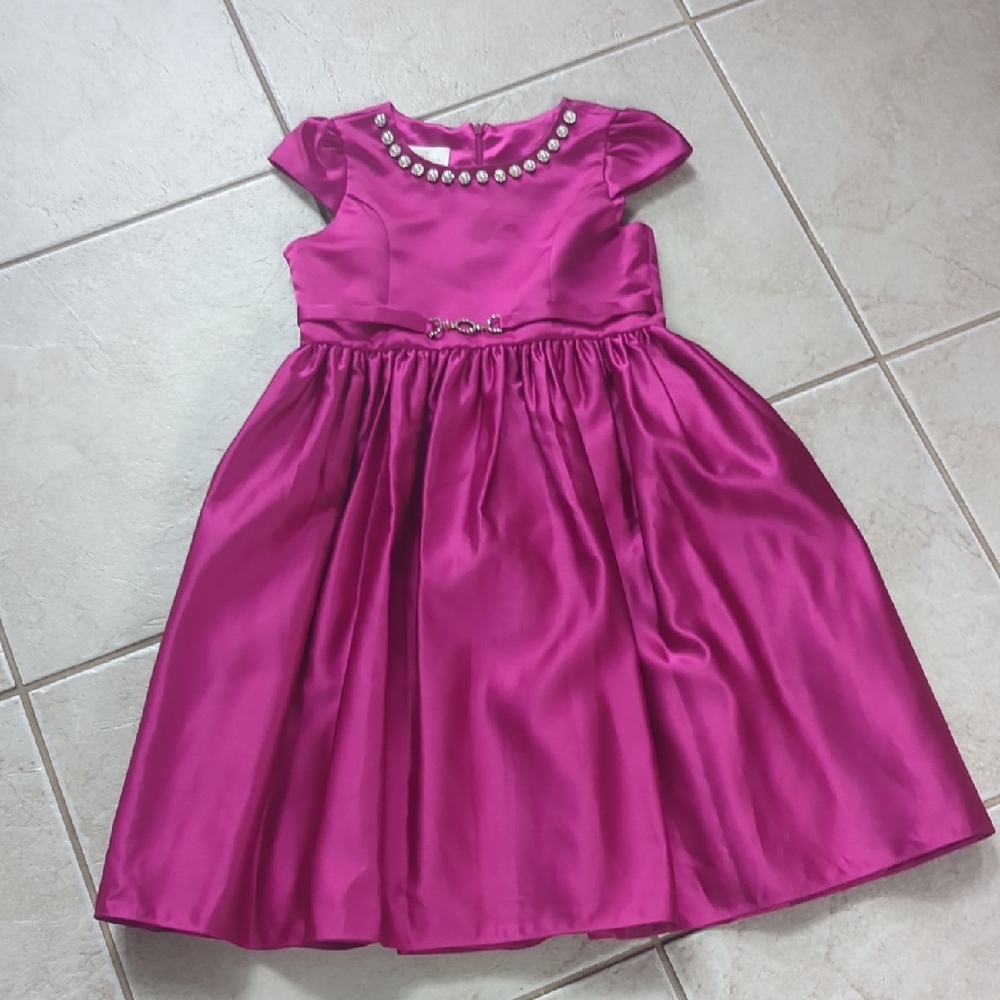 American Princess Fuchsia Dress with Pearl Details Girls Size 10